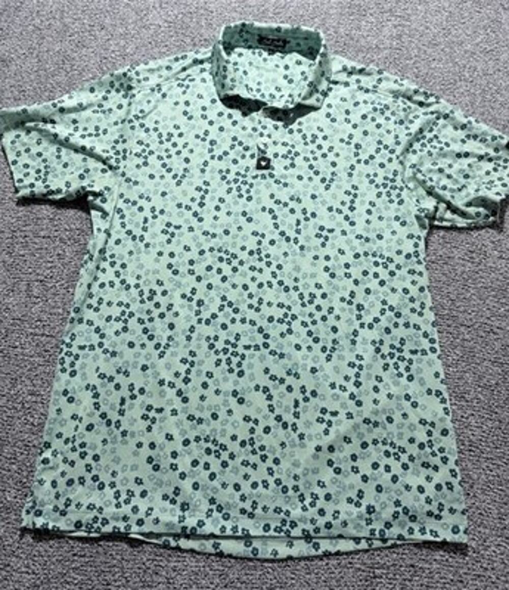 Bad Birdie Women’s Golf Exlg Shirt. Club Casual botanical Pallet Green Collared